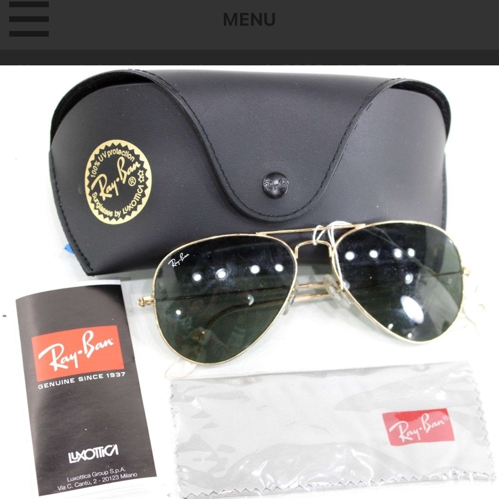 Ray-Ban Sunglasses With Case And Papers And Lens Cloth.